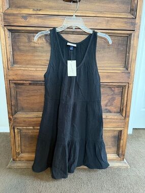 Black Sleeveless linen Summer Dress